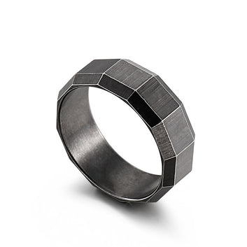 Gothic Style Punk Polygon Geometry Stainless Steel Ring