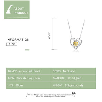 Collar triple de corazón geométrico en plata de ley 925