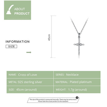 Collar de cruz infinita del amor en plata de ley 925