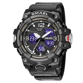 Relojes militares impermeables, reloj despertador, cronómetro, luz de fondo digital LED, relojes con pantalla de doble hora