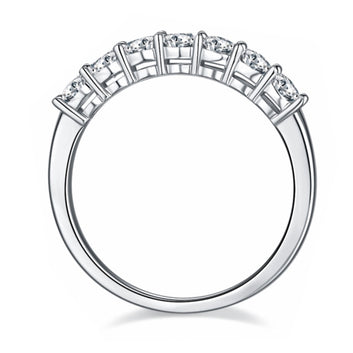 Anillo de compromiso de plata de ley 925 con moissanita auténtica brillante
