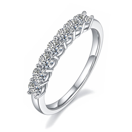Anillo de compromiso de plata de ley 925 con moissanita auténtica brillante