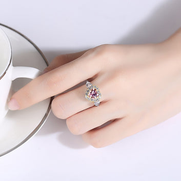 Nuevo anillo de compromiso con piedra preciosa de corazón de topacio