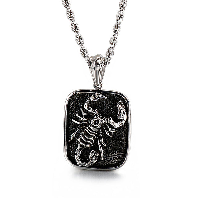 Stainless Steel Black Scorpion King Gothic Necklace