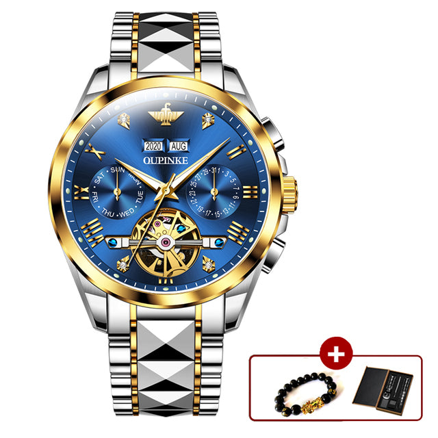 Luxury Watches for Men Automatic Mechanical Sapphire Mirror Waterproof Stainless Steel Wristwatch