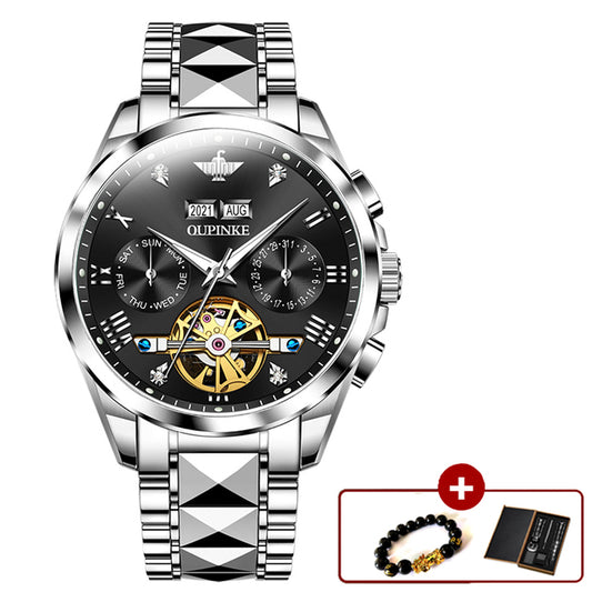 Automatic Watch for Men Mechanical Sapphire Mirror Waterproof Watches Luxury Stainless Steel Wristwatch