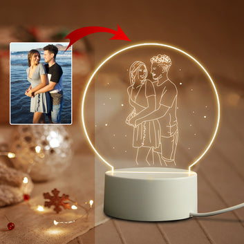 Lámpara de noche 3D personalizada con texto y foto, regalo personalizado