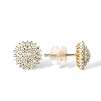 9K 375 Yellow Gold Sparkling Cubic Zirconia Stud Earrings