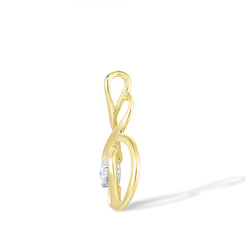 18K 750 Two-Tone Gold Pendant For Women Sparkling Diamond Flower Heart Pendant