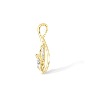 18K 750 Two-Tone Gold Pendant For Women Sparkling Diamond Flower Pendant