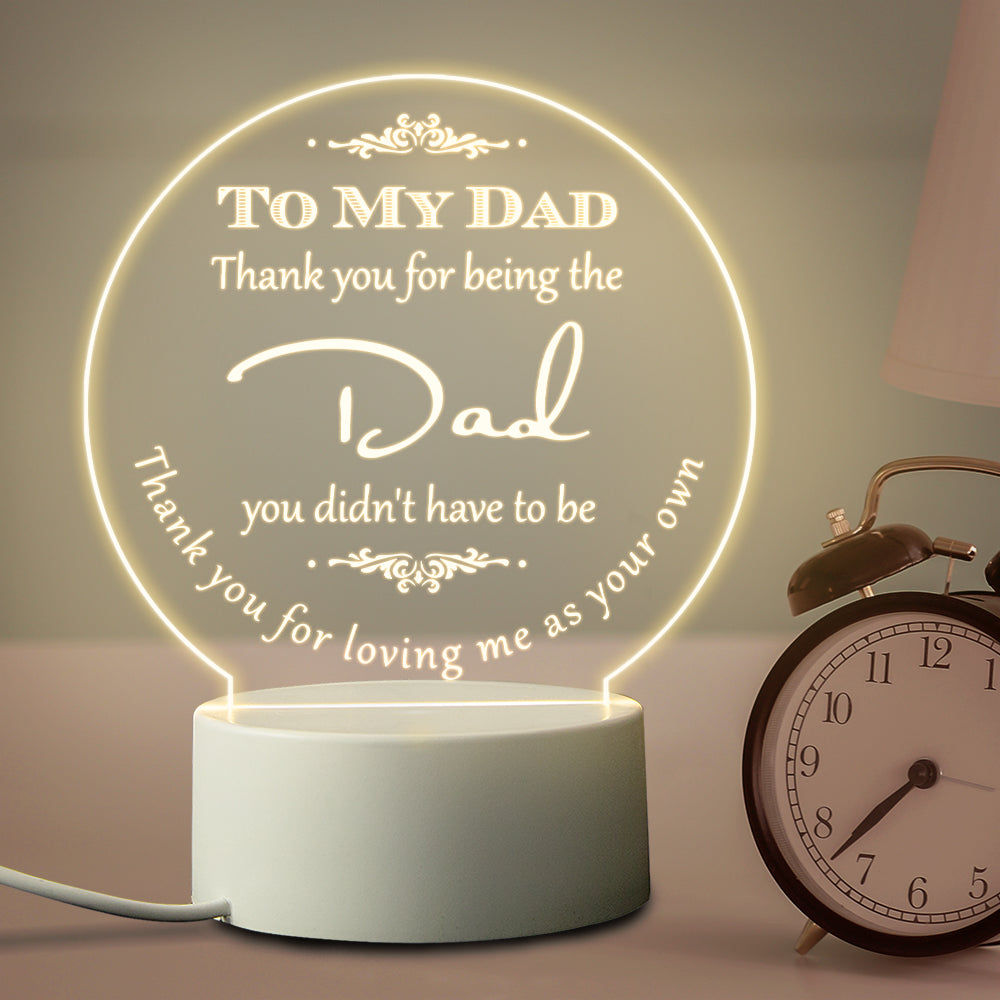 Dad Gift LED Acrylic Warm Base Night Light Father Day Present Engraved Bedside Sleeping  Atmosphere Lamp Home/Party Decor