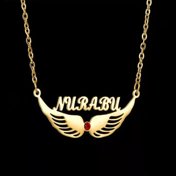 New Style Customized Name Necklaces Stainless Steel Birthstone Nameplate Crystal Letter Necklace