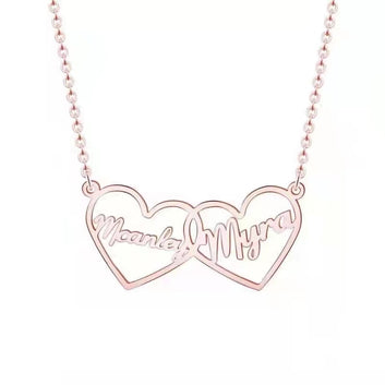 Personalized Name Necklace Stainless Steel Customized Heart Shaped Name Pendant Necklace
