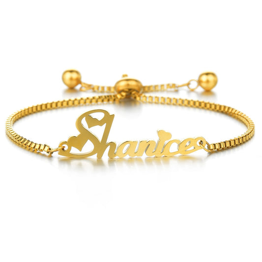 Custom Name Stainless Steel Personalized Love Name adjustable Bracelet