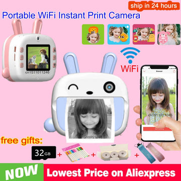 Portable Mini Wifi Child Instant Print Camera Thermal Printing Camera Digital Photo Camera Girl Toy