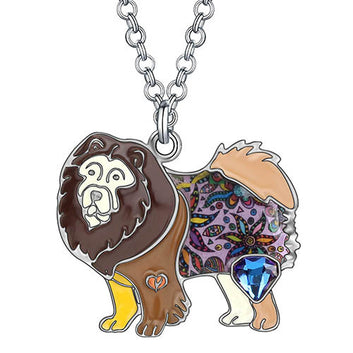 Collar de perro Chow Chow con diseño floral de aleación de esmalte y cristales de diamantes de imitación