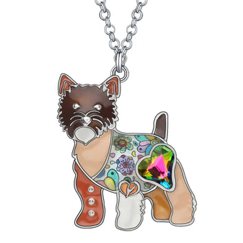 Collar de perro West Highland Terrier de aleación de esmalte