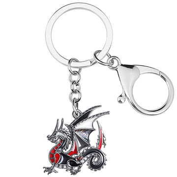 Enamel Alloy 3D Dinosaur Mighty Mythical Dragon Keychain Trendy Bag Key Chain Jewelry