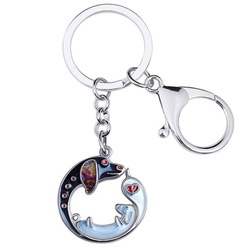 Enamel Alloy Cute Dachshund Dog Keychains Car Purse Keyring Fashion Jewelry