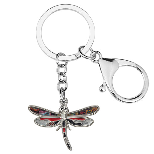 Alloy Floral Wings Insect Dragonfly Keychains Fashion Bag Charm Key Chain Jewelry