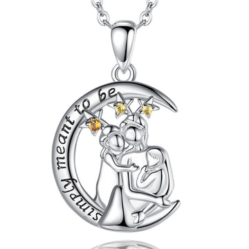 925 Sterling Silver Family Love pendant Necklace Mother And Baby i love you fine Jewelry