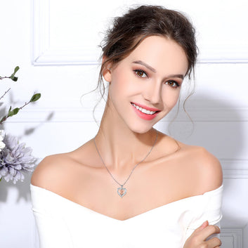 Collar con colgante de madre e hijo en plata de ley 925