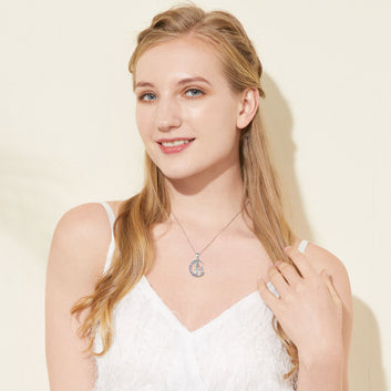 Collar con colgante de flor para madre e hija en plata de ley 925