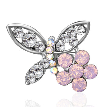 Fashion Colorful Enamel Butterfly Brooch Luxury Crystal Pin Brooches