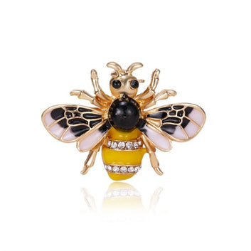 Elegant Pearl Bee Brooch Cute Enamel Bee Brooches Fly Insect Brooch Pins