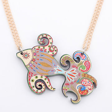 Fish Necklace Acrylic Pattern Choker Collar Pendant Cute Animal Design Fashion Jewelry
