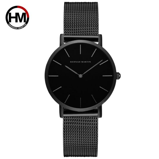 Reloj negro chapado de alta calidad para mujer, resistente al agua