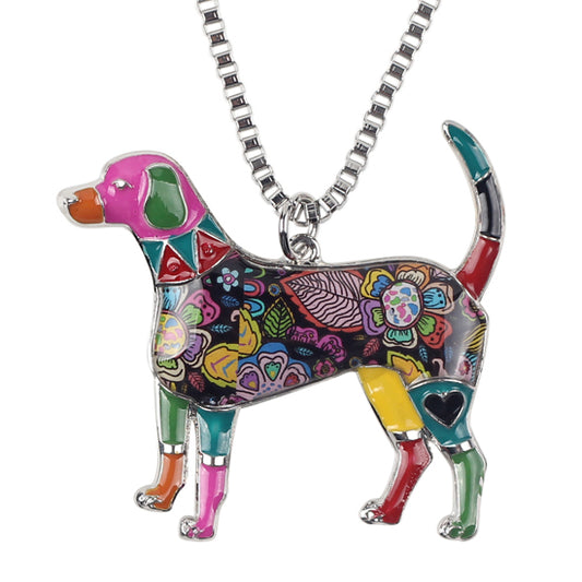 Gargantilla de beagle con esmalte de aleación de metal
