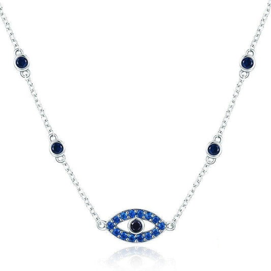 Collar de ojo de la suerte guardián de plata de ley 925