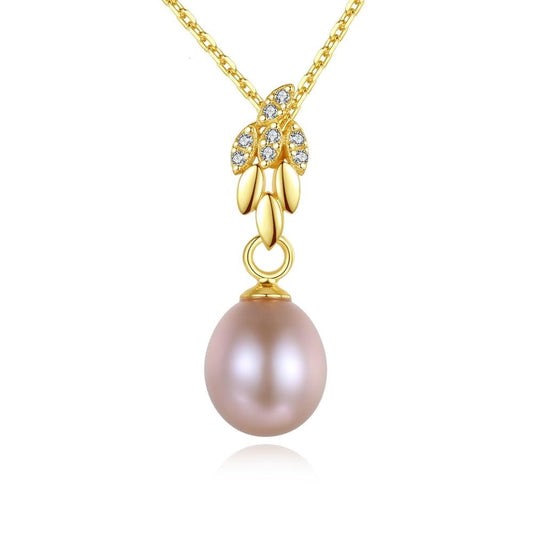 Wheat Shape Pearls Pendant Necklace 925 Sterling Silver Jewelry